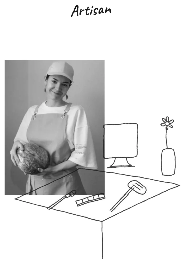 Collage artisan — photo et illustration