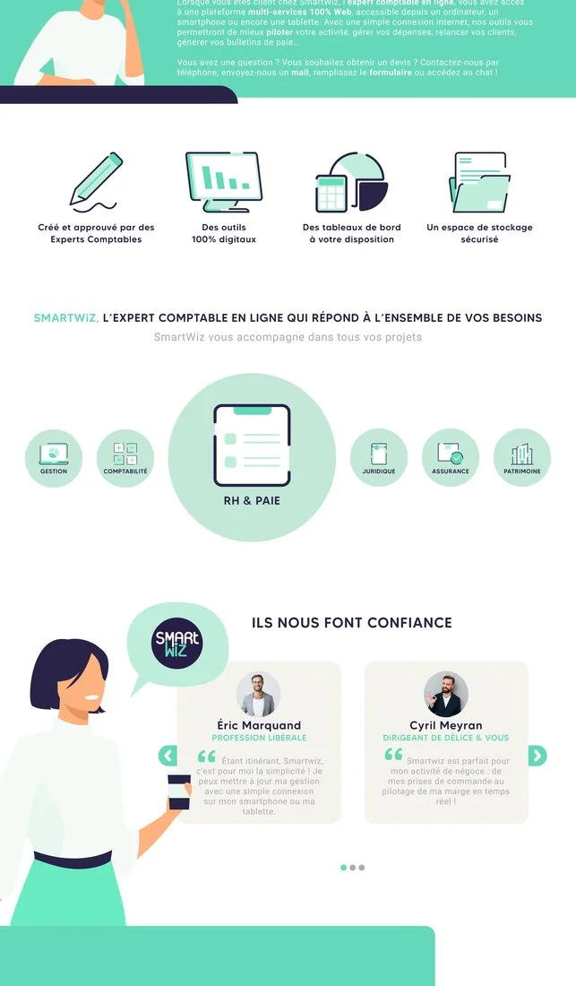 Milieu de la page SmartWiz : fonctionnement et services